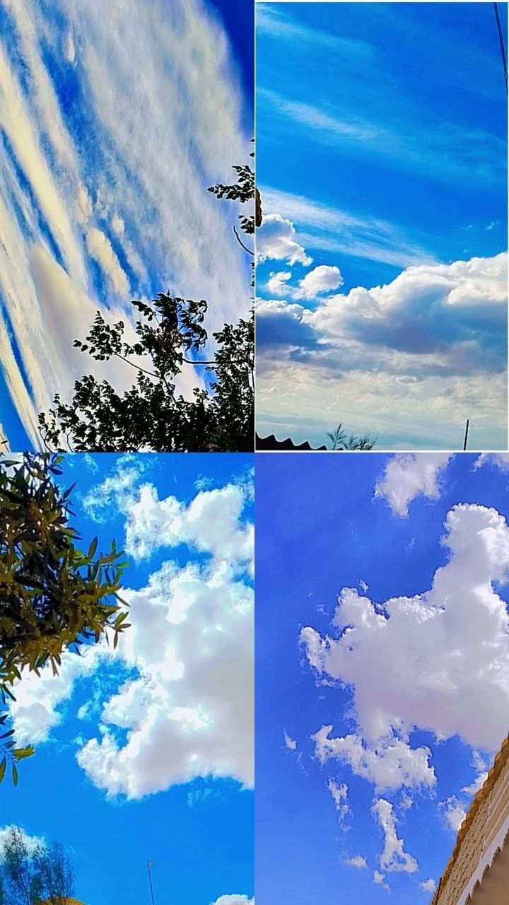 السَّماءُ والغيوم من زوايا مختلفة، تصوير فتيات حِسَان